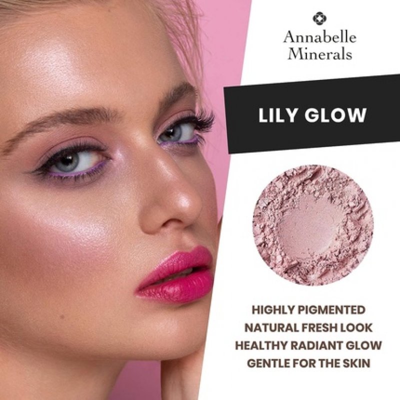 Annabelle Minerals Illuminating Mineral Rouge Lily Glow 4g - Natural Vegan High Pigment Long Lasting Makeup for Healthy