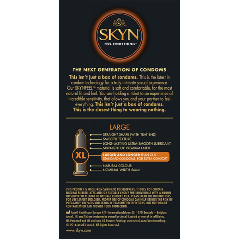 Manix Skyn Latex-Free Condoms XL 10 Pack 10 Pieces