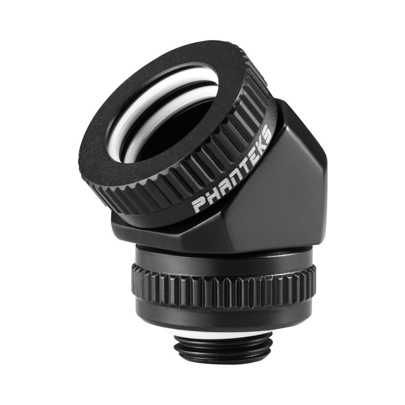 PHANTEKS Glacier Rotary Hard-Tube Fitting 16mm 45 Grad G1/4 Noir