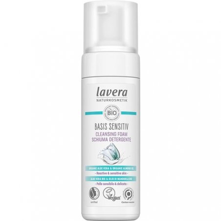 lavera basis sensitiv Cleansing Foam with Organic Aloe Vera and Almond Oil 150ml
