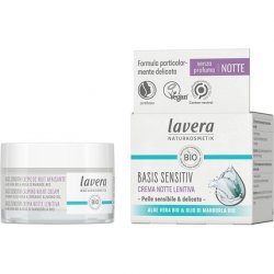 lavera basis sensitiv Calming Night Cream Organic Aloe Vera & Almond Oil Moisturizing Face Cream 50ml