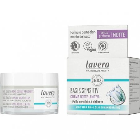lavera basis sensitiv Calming Night Cream Organic Aloe Vera & Almond Oil Moisturizing Face Cream 50ml