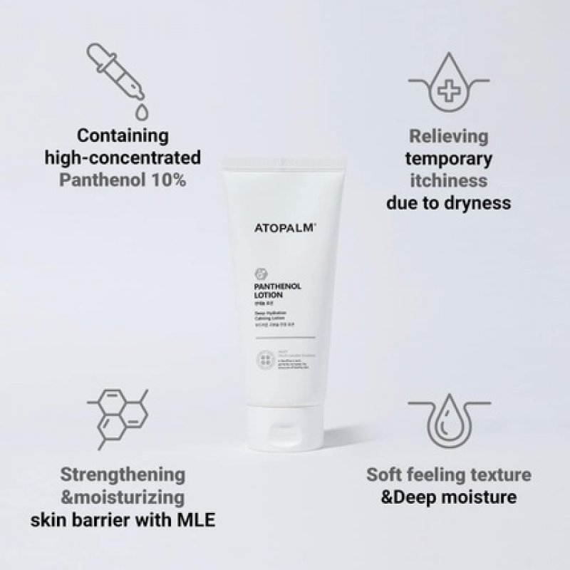 ATOPALM Panthenol Lotion 6.1 Fl. Oz. 180ml Deep Hydration Face & Body Lotion for Dry Sensitive Skin Itchiness Eczema