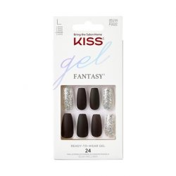 Kiss Gel Fantasy Collection Black/Sparkle Long Length