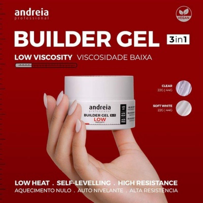 Andreia 3-in-1 Clear Construction Gel 22g Low Viscosity Vegan