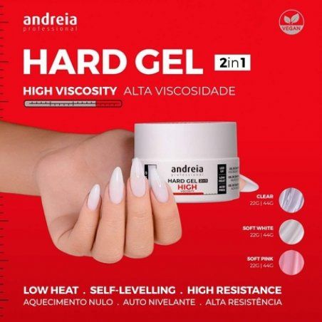Andreia Professional Builder 2 in 1 Gel Medium Viscosity Clear 22g 0.78oz - Vegan for Nails