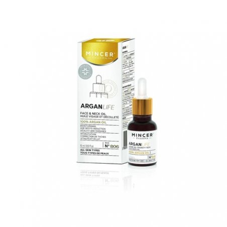 Mincer Pharma Argan Life 50 Moisturizing, Illuminating and Age Spots Reducing Face and Neck 100% Argan Oil 15ml