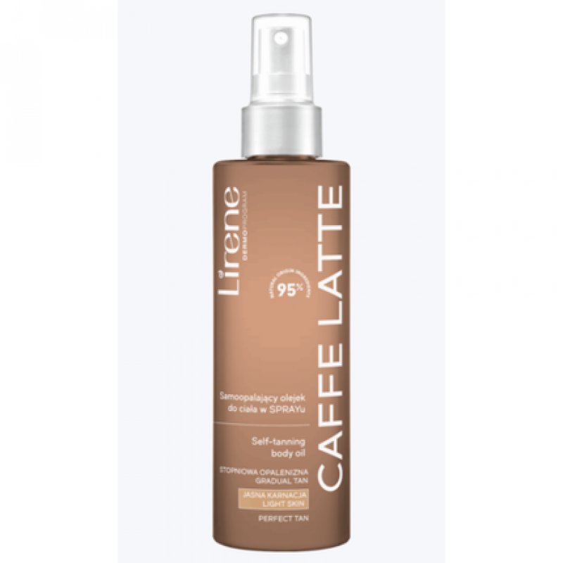 Lirene Caffe Latte 95% Natural Self Tanning Body Oil Spray Vegan 190ml