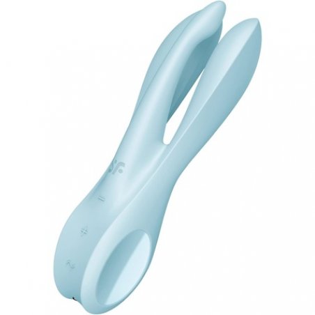 Satisfyer Threesome 1 Clitoral and Labia Stimulator 14cm with 3 Motors - Blue
