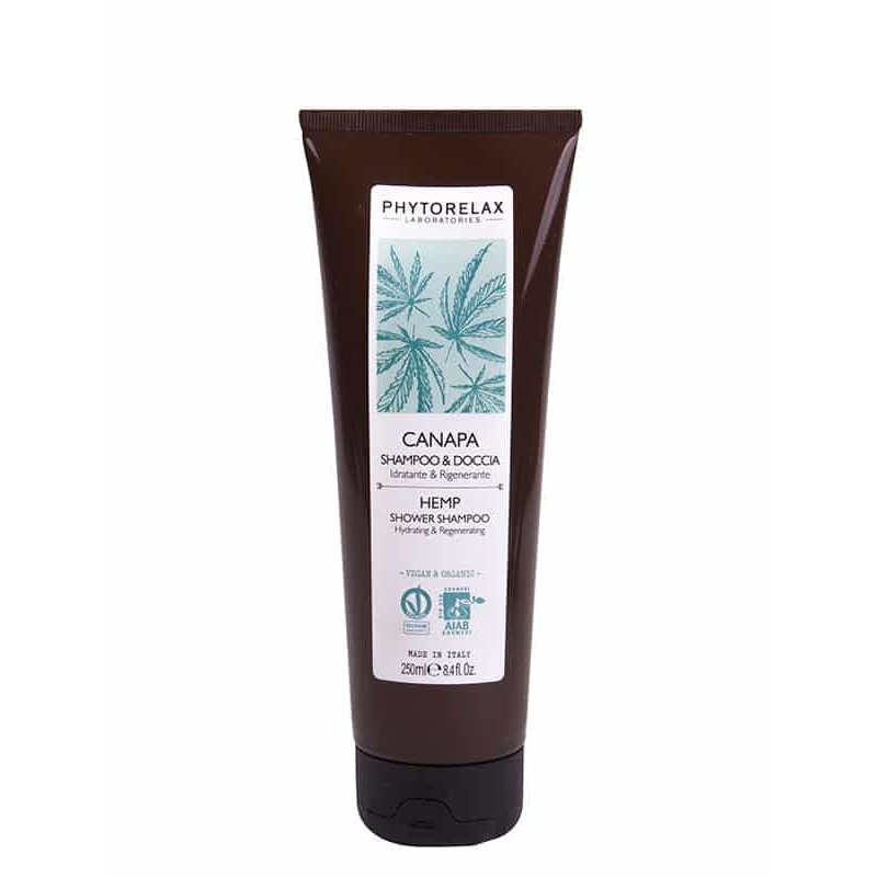 Phytorelax Laboratories Hemp Shower shampoo hydrating & regenerating 250 ml 2-en-1 Cheveux et corps Non-professionnel