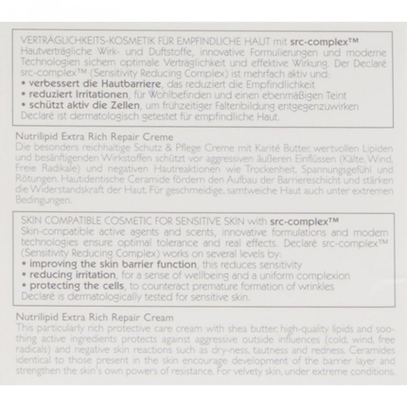 Declare Nutrilipid Extra Rich Repair Cream
