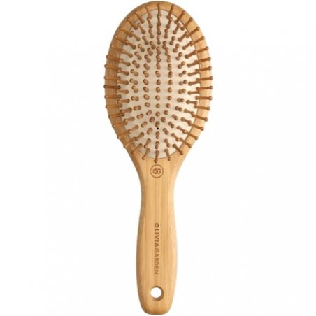 Olivia Garden Bamboo Touch Brush Eco-conscious Bamboo Detangle Massage Hair Brush Size M Black Medium