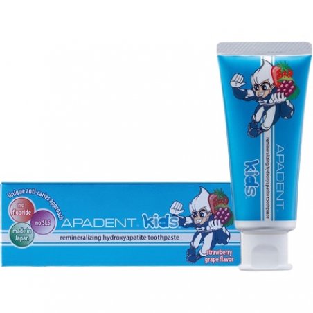 APADENT KIDS Remineralizing Nano-Hydroxyapatite Toothpaste with Xylitol and Low-Foaming Formula 60g Strawberry-Grape