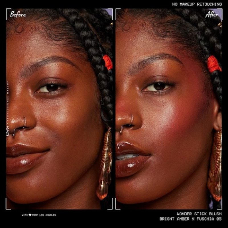 NYX Professional Makeup Wonder Stick Blush with Hydrating Hyaluronic Acid Dual-Ended Cream Stick Bright Amber and