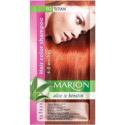 Marion Hair Dye Shampoo in Sachet Semi-Permanent Color with Aloe and Keratin 92 Titian