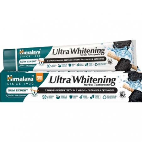 Himalaya Ultra Whitening Toothpaste Herbal Formulation with Activated Coconut Charcoal and Black Seed Oil 75ml