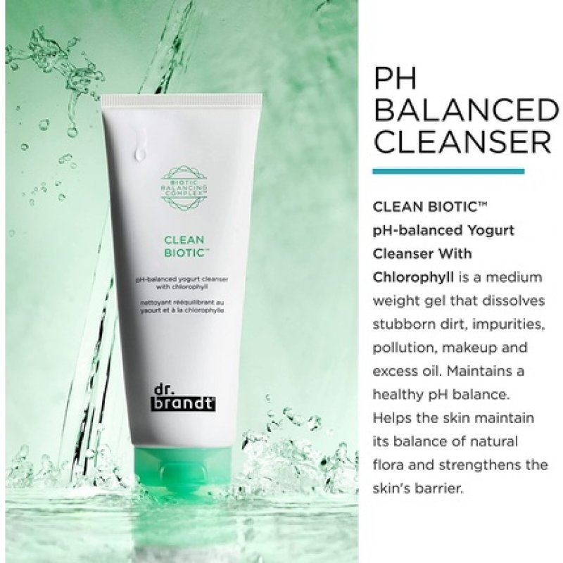 Dr. Brandt Clean Biotic pH-Balanced Yogurt Cleanser with Chlorophyll 105ml
