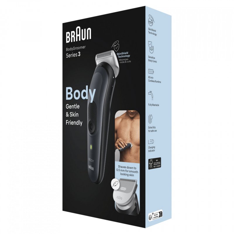 Braun BodyGroomer 3 BG3340 Noir, Gris