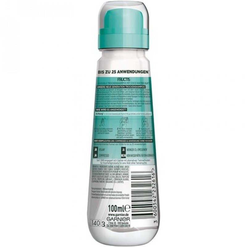 Garnier Fructis Invisible Dry Shampoo with Coconut Water and Fresh Coconut Scent 100ml