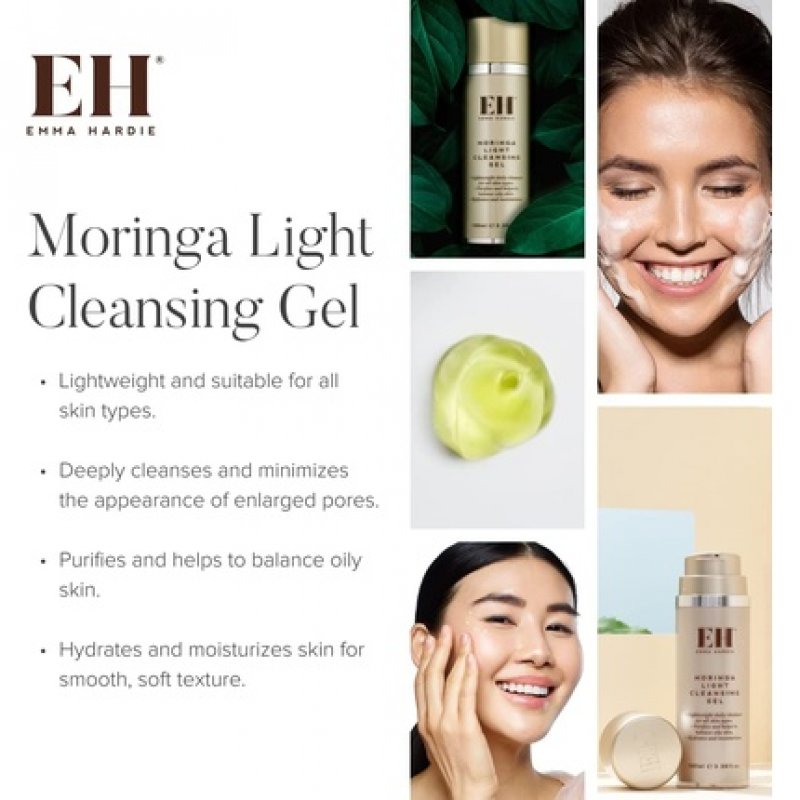 Emma Hardie Moringa Light Cleansing Gel 100ml - Deeply Cleanses and Minimizes Pores