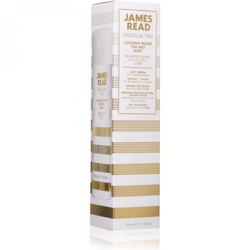 James Read Coconut Water Mist Body Gradual Self Tan Hydrating All-Over Golden Glow Deeply Nourishing Spray 200ml