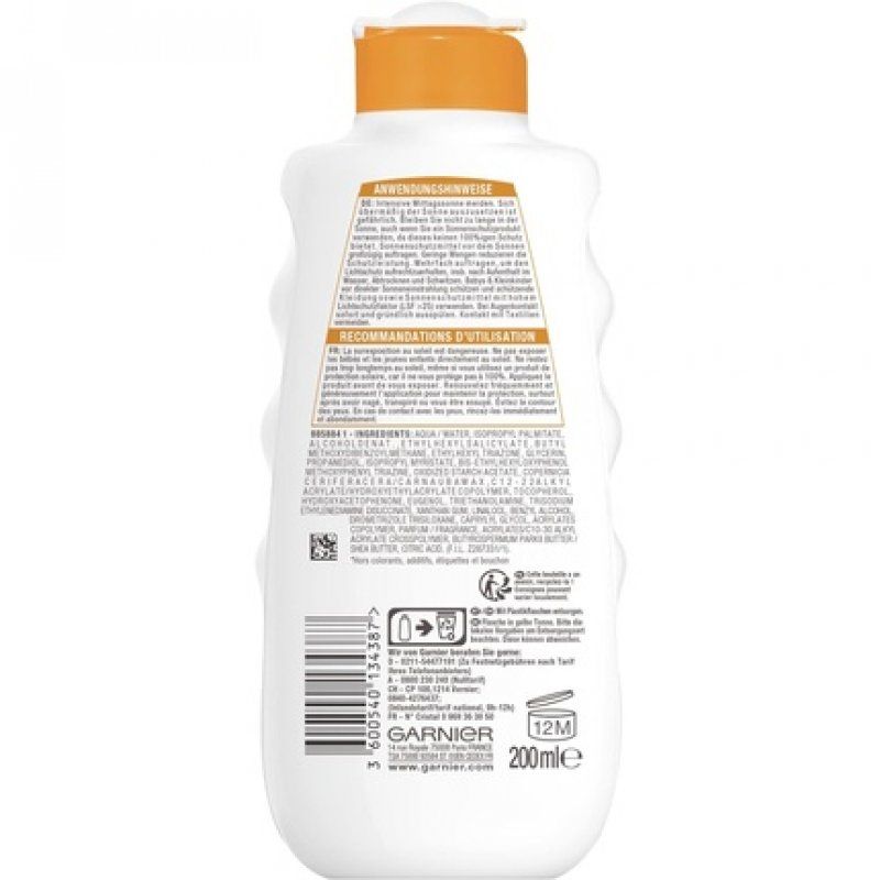 Garnier Ambre Solaire Sun Protection Milk SPF 30 Moisturising Sun Cream with Shea Butter 200ml