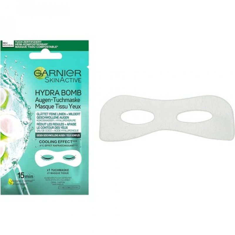 Garnier Eye Cloth Mask Moisturizing Against Swollen Eyes Smoothing Fine Lines Vegan Formula with Coconut Water and