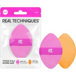 Real Techniques Miracle 2-In-1 Powder Puff Dual-Sided Makeup Blending Puff 1 Count
