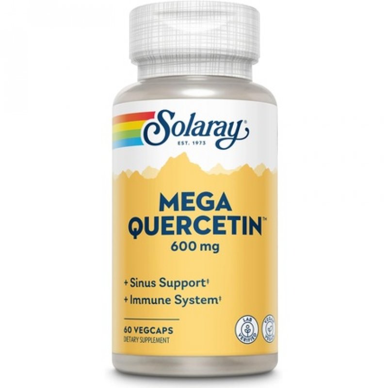 SOLARAY Mega Quercetin Healthy Cells Heart Circulatory Respiratory System Support Bioflavonoids AMPK Activator Non-GMO