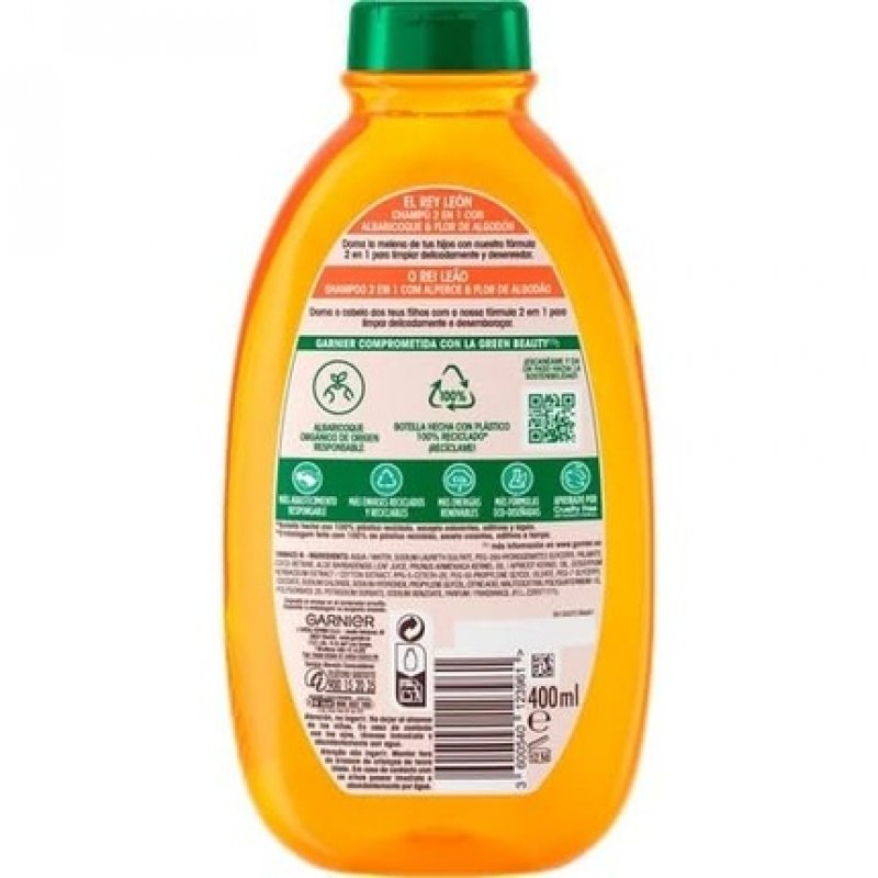 Garnier Ultra Soft Apricot 2-in-1 Shampoo for Children - Easy to Untangle
