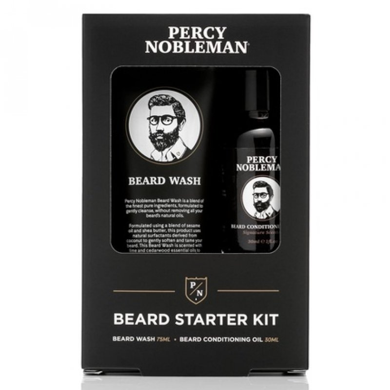 Percy Nobleman Beard Starter Set with Beard Oil and Wash 30ml/75ml
