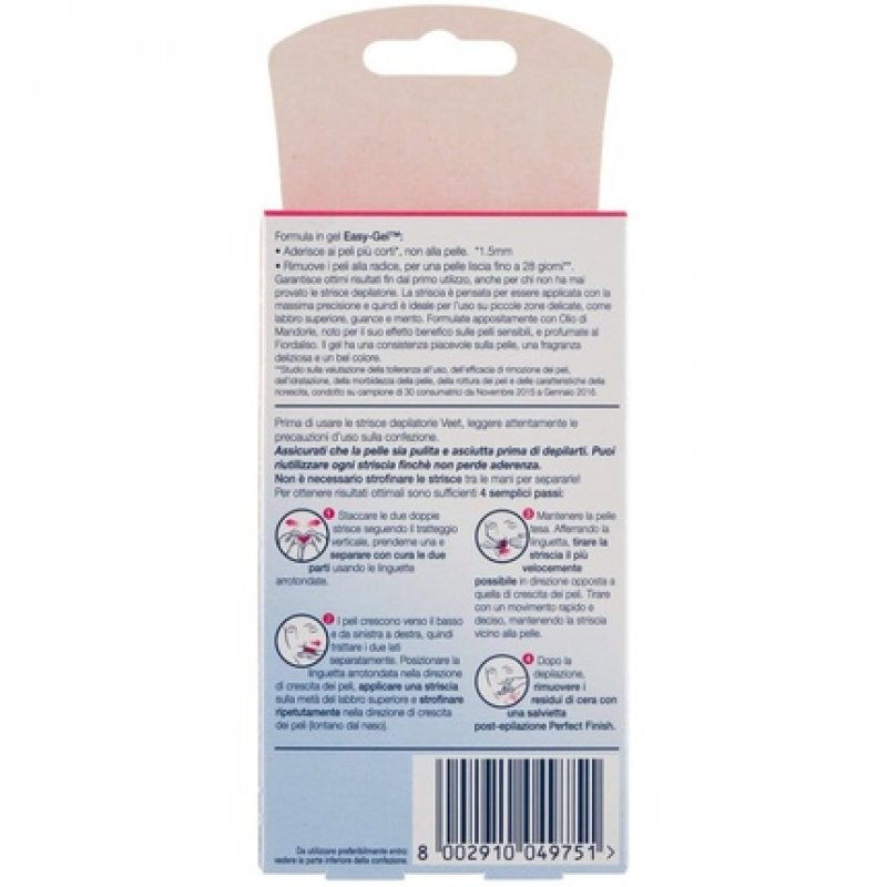 Veet Depilatory Face Strips 16 Pieces
