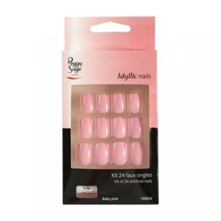 PEGGY SAGE Idyllic Nails Artificial Nail Set with Glue 24 Nails Baby Pink