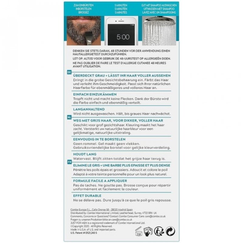 Just For Men Mustache and Beard Black Brown Dye M45