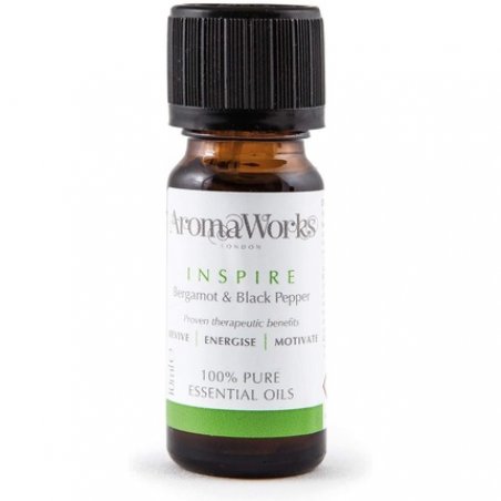 AromaWorks Inspire Bergamot and Black Pepper Essential Oil 100% Pure Natural Vegan and Cruelty Free 10ml