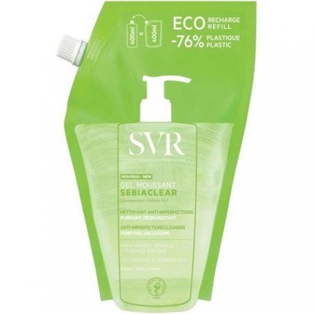 SVR SEBIACLEAR Foaming Face & Body Cleansing Gel for Oily, Acne-Prone, Combination Skin 400ml - New Formula