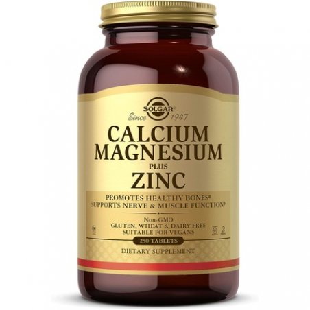 Solgar Calcium Magnesium Plus Zinc Tablets 250 Tablets - Supports Healthy Bones Teeth & Muscles and Nervous System -