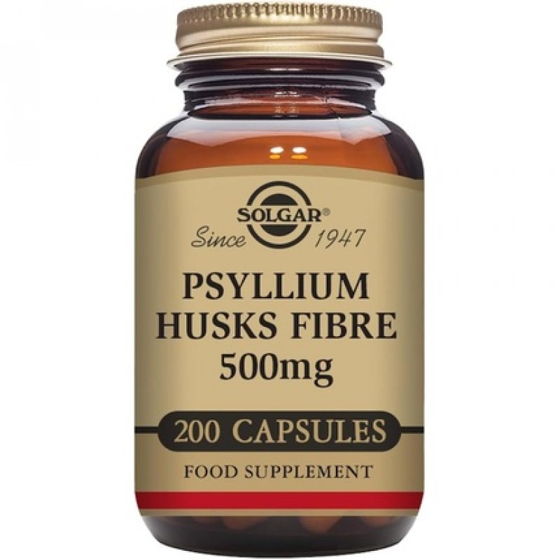 Solgar Psyllium Husks Fibre 500mg Vegetable Capsules High in Soluble Fibre Vegan