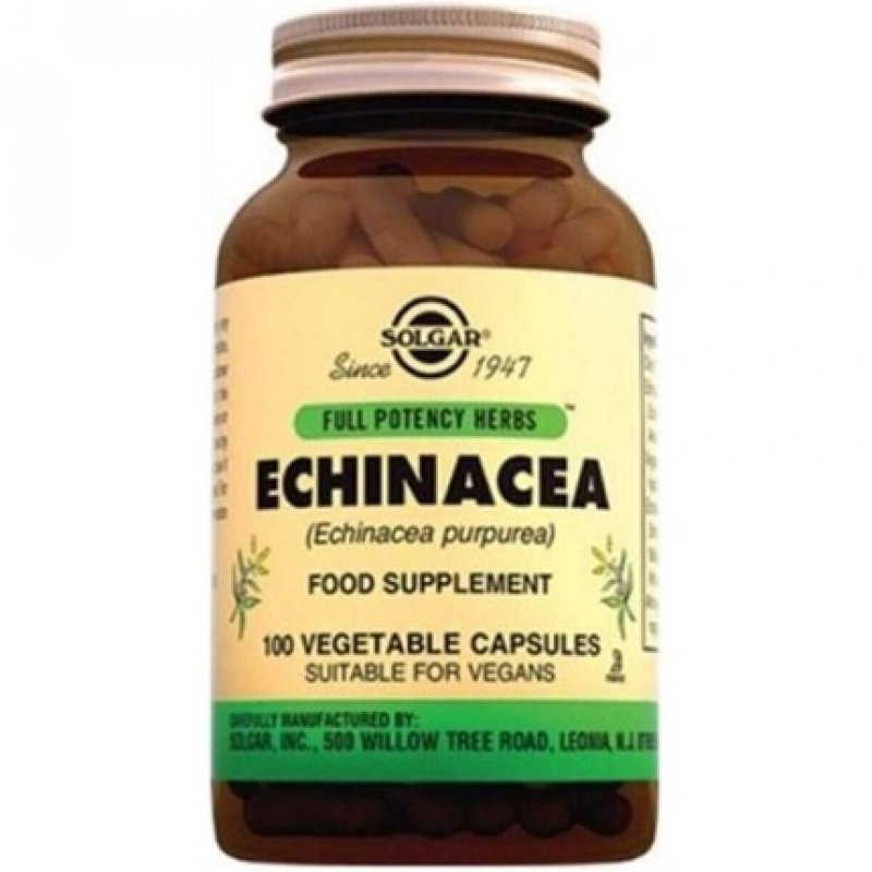 Solgar Echinacea Full Potency Herb 100 Vegetarian Capsules