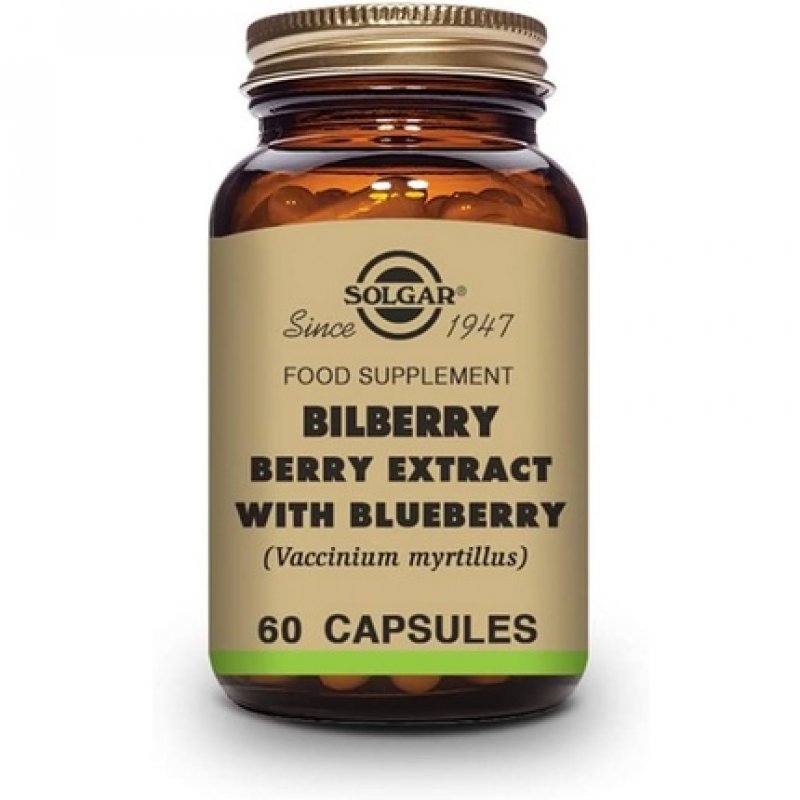 Solgar Standardized Full Potency Bilberry Berry Extract Vegetable Capsules 60 Count