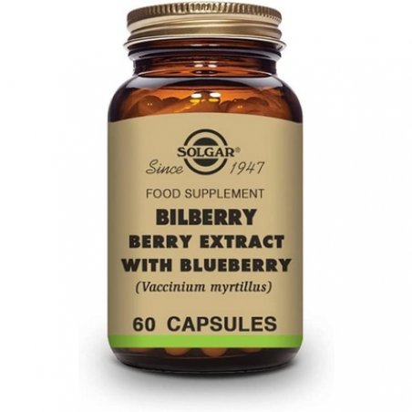 Solgar Standardized Full Potency Bilberry Berry Extract Vegetable Capsules 60 Count