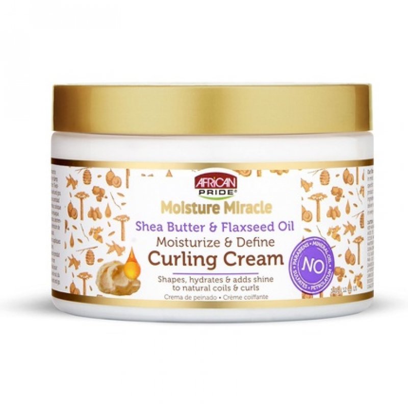 African Pride Moisture Miracle Shea Butter & Flaxseed Oil Curling Cream 12 oz