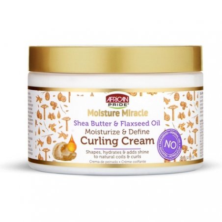 African Pride Moisture Miracle Shea Butter & Flaxseed Oil Curling Cream 12 oz