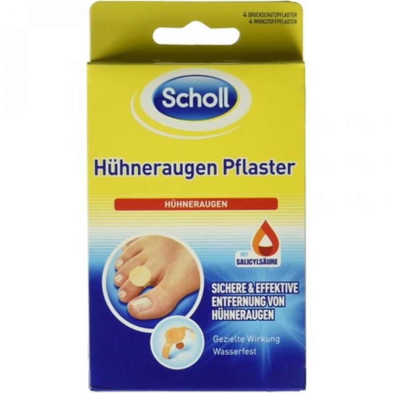 Scholl Corn Plaster for Corn Removal - Includes 4 Corn Plasters and 4 Pressure Protection Plasters - for Immediate Pain
