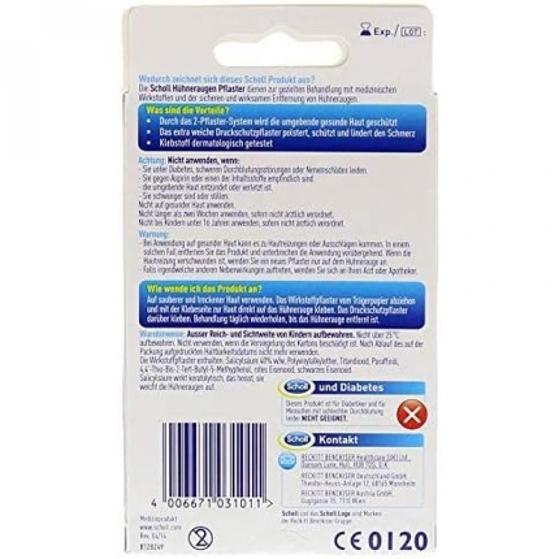 Scholl Corn Plaster for Corn Removal - Includes 4 Corn Plasters and 4 Pressure Protection Plasters - for Immediate Pain