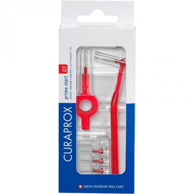 Curaprox CPS 07 Prime Start Interdental Brush Kit Red 7 Count
