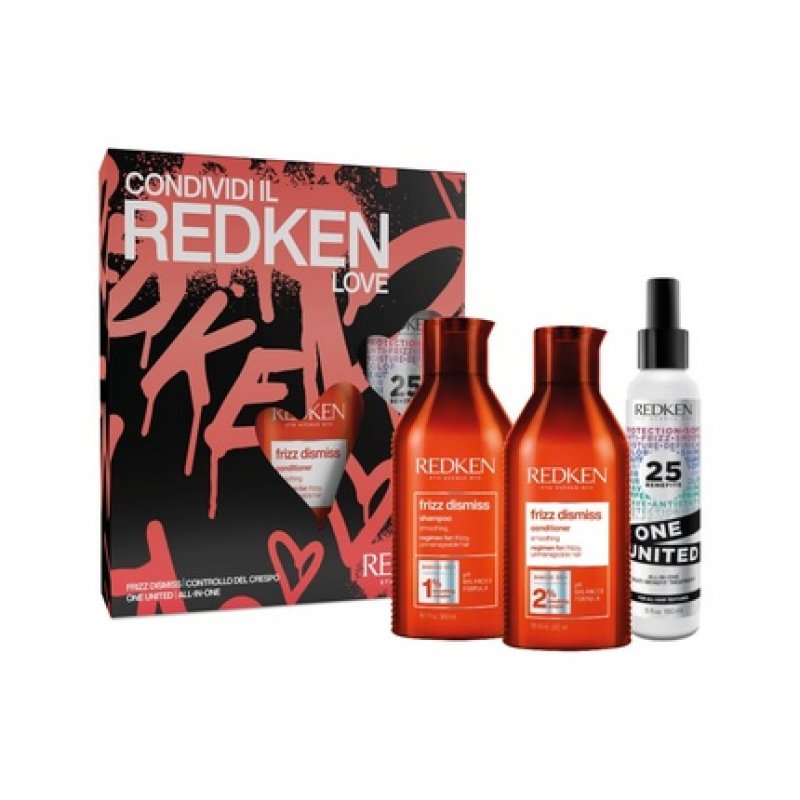 Redken Frizz Dismiss Shampoo, Conditioner & One United Christmas Set