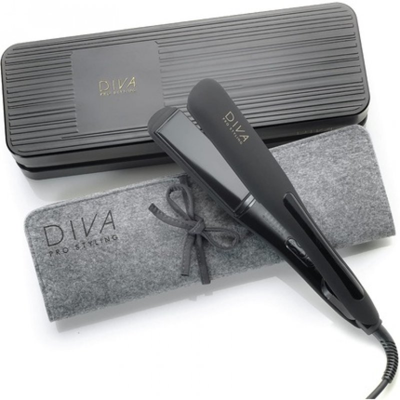 Diva Pro Styling Wide Digital Straightener and Styler with Macadamia Argan Oil Keratin Infused Ceramic Plates PRO218