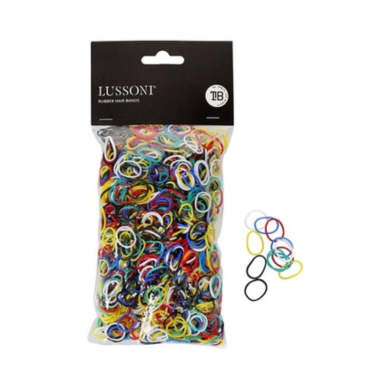 T4B LUSSONI Rubber Hair Bands for Braids and Various Hairstyles 15mm - 100g Multicolor