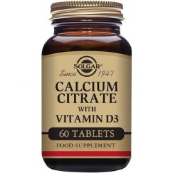 Solgar Calcium Citrate with Vitamin D3 Tablets - Healthy Bones & Teeth - High Potency Formula - Gluten Free